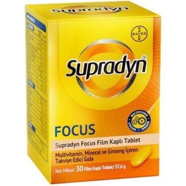 Supradyn Focus Multivitamin, Multimineral Ve Ginseng İçeren Takviye Edici Gıda 30 Film Kaplı Tablet - Bayer