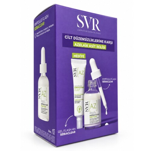 SVR Sebiaclear AZ Ampoule Flash 30 ml + Sebiaclear AZ Gel Flash 4H 15 ml - SVR