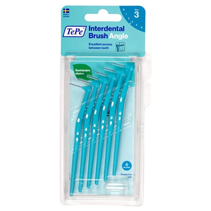 Tepe Arayüz Fırçası Angle Saplı 0.6 mm Mavi 6'lı - 1