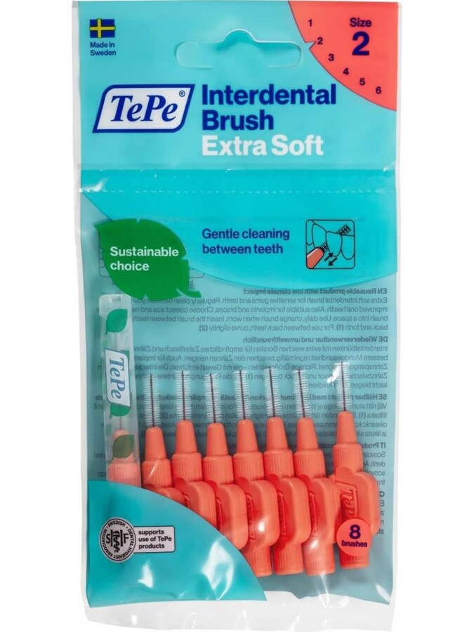Tepe Ekstra Soft Yumuşak Arayüz Fırçası 0.5 Kırmızı 8 li - 1