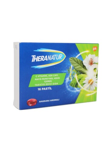 Theranatur C Vitamini Ve Bitkisel Ekstreler İçeren Ahududu Aromalı Takviye Edici Gıda 16 Pastil - GSK