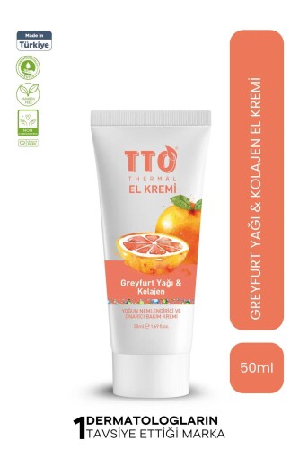 TTO El Kremi Greyfurt Yağı ve Kolajen El Kremi 50 ml - TTO