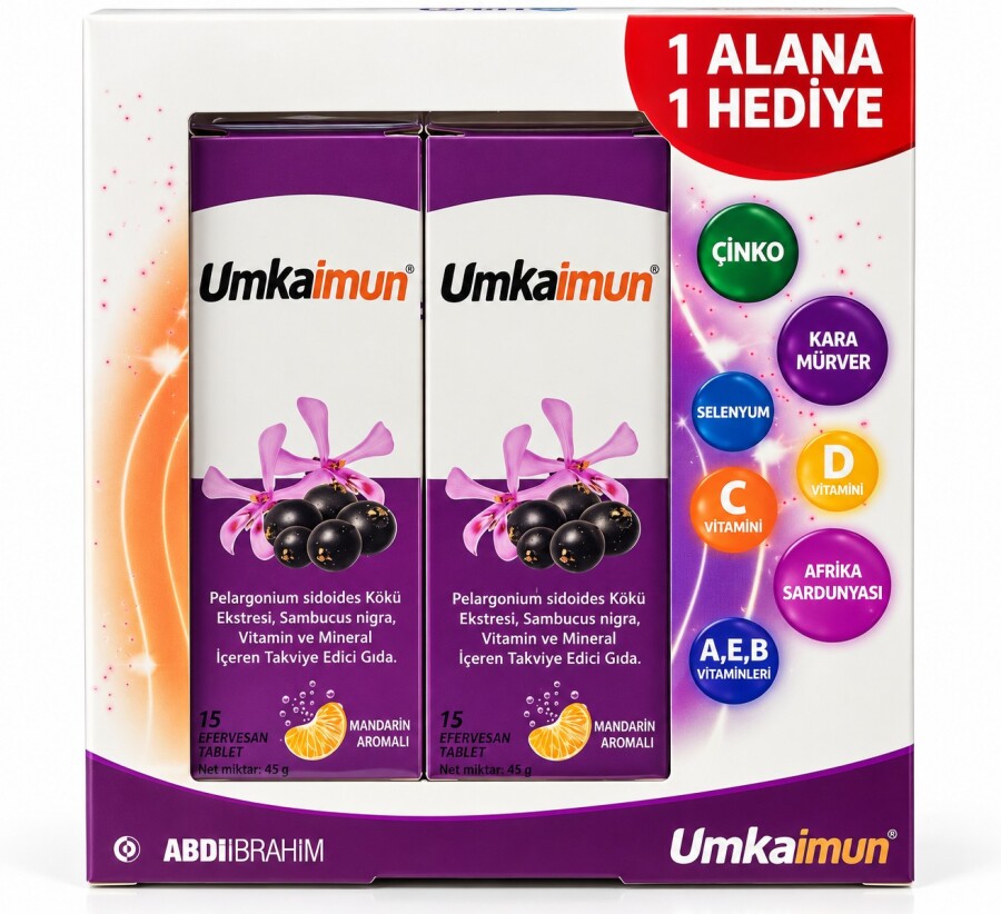 Umkaimum Takviye Edici Gıda 1 Alana 1 Bedava 15+15 Efervesan Tablet - 1