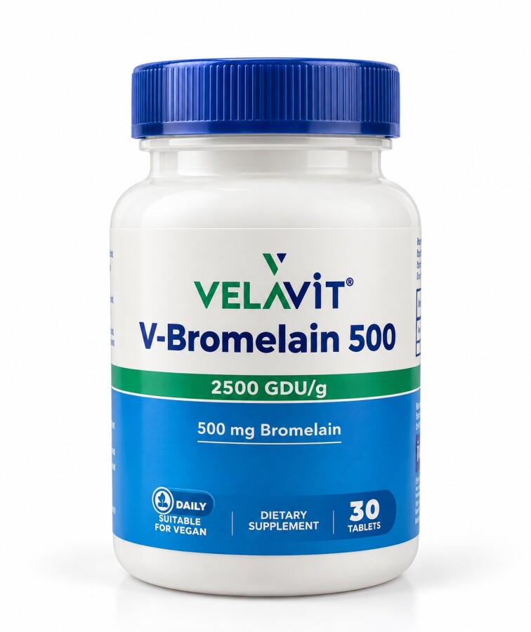 Velavit V-Bromelain 500 Takviye Edici Gıda 30 Tablet - 1