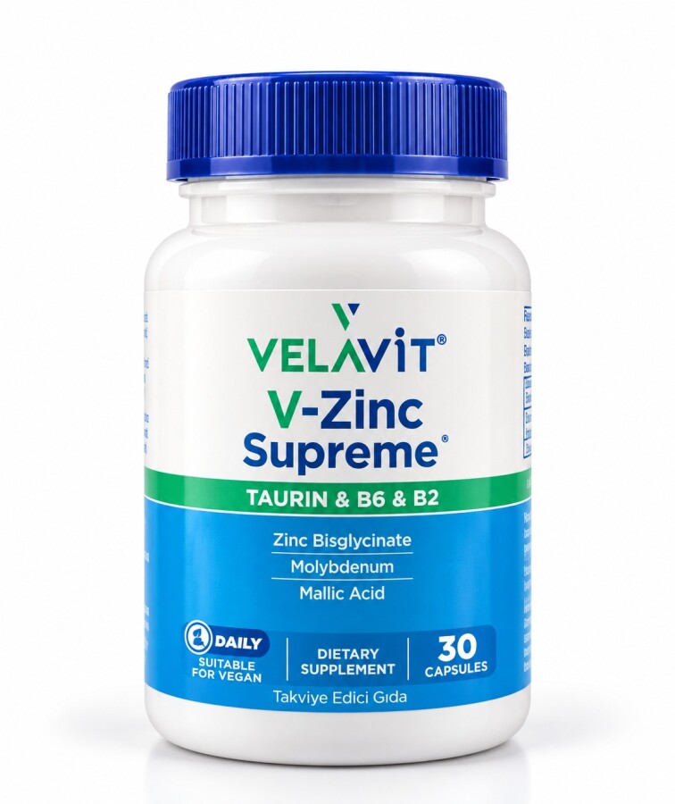 Velavit V-Zinc Supreme Takviye Edici Gıda 30 Kapsül - 1