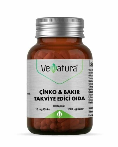 VeNatura Çinko - Bakır Takviye Edici Gıda 60 Kapsül - Venatura