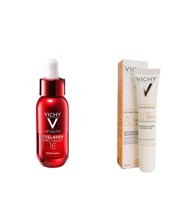 Vichy Liftactiv Collagen Specialist 16 Bonding Serum 30 ml + Uv Age Daily Spf50 15 Ml - 1
