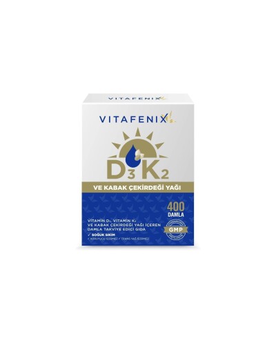 Vitafenix D3K2 ve Kabak Çekirdeği Yağı 400 Damla 20 Ml - Vitafenix