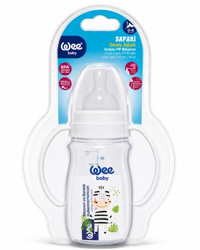 Wee Baby Safari Kulplu Pp Biberon 250 Ml 0-6 Ay - Wee Baby