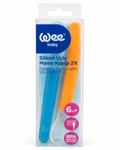 Wee Baby Silikon Uçlu Mama Kaşığı 2li - Wee Baby