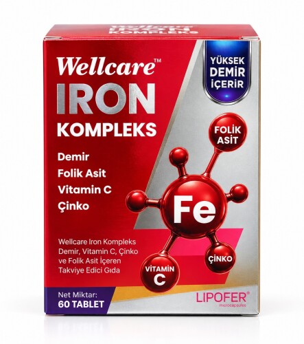 Wellcare Iron Kompleks Takviye Edici Gıda 60 Tablet - Wellcare