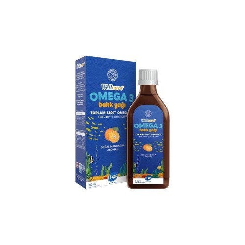 Wellcare Omega 3 Doğal Mandalina Aromalı Balık Yağı 150 ml - Wellcare
