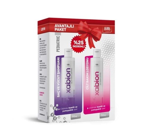 Xabion Pediatric Cilt Bakım Losyonu 250Ml+ Şampuanı 250 Ml Kofre Paket - Edis Pharma