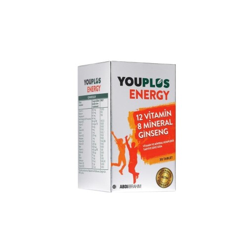 Youplus Energy Vitamin ve Mineral Kompleksi Takviye Edici Gıda 30 Tablet - Abdi İbrahim