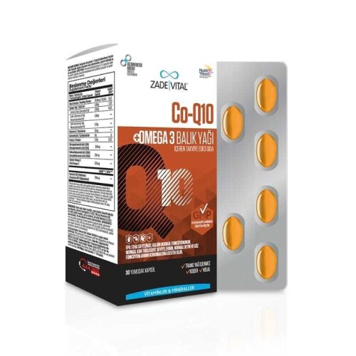 Zade Vital Co-Q10 Omega 3 Balık Yağı 30 Kapsül - Zade Vital