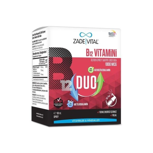 Zade Vital Vitamin B12 Duo 1000 Mcg Sprey 10 ml - Zade Vital