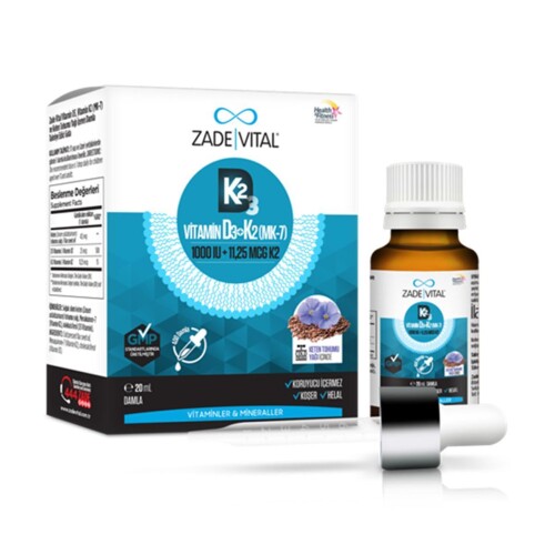 Zade Vital Vitamin D3K2 1000 IU Damla 20 ml - Zade Vital